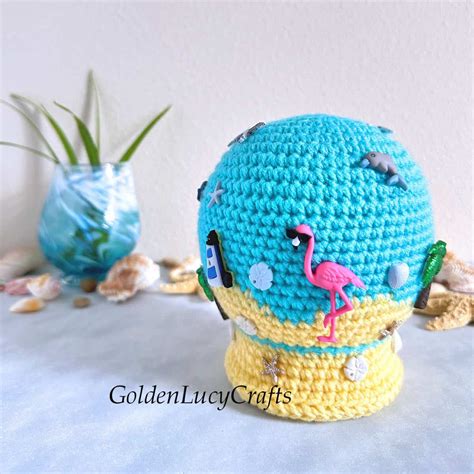 Crochet Summer Beach Snow Globe Goldenlucycrafts