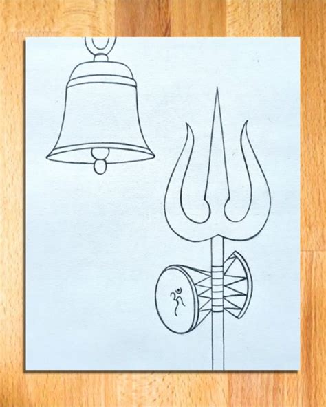 Mahadev Trishul Drawing How To Draw Trishul Of Mahadev Step By Step