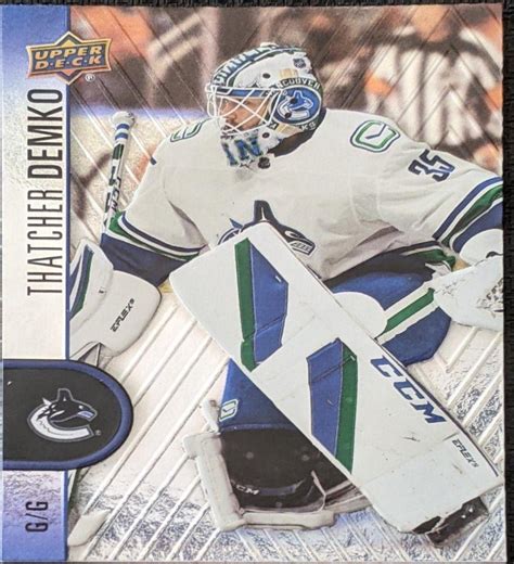 Thatcher Demko 35 Prices 2022 Upper Deck Tim Hortons Hockey Cards