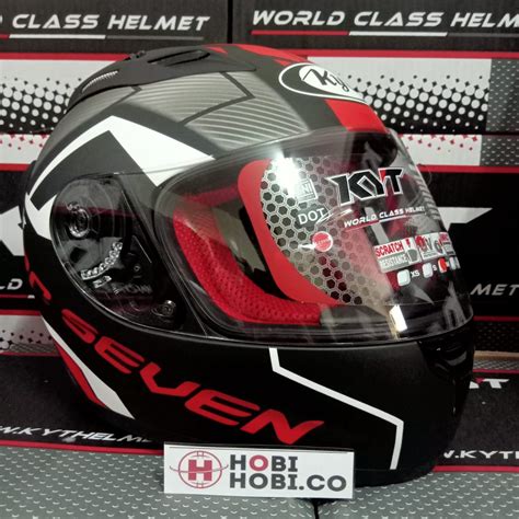 Jual Helm Kyt Full Face Rc Motif Black Matt Red Kyt Rc Seven Motif