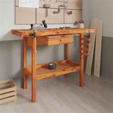 ETABLI SYSTEME PERFO Établi avec tiroir et étaux 124x52x83 cm Bois