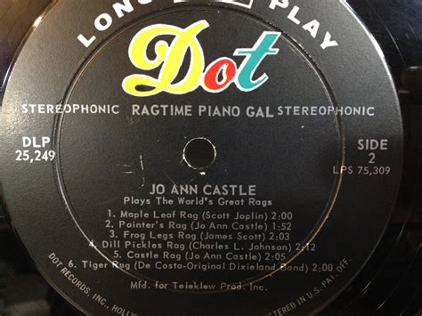 Jo Ann Castle Ragtime Piano Gal Vintage Vinyl Record Album LP Dot DLP 25,249 - Etsy