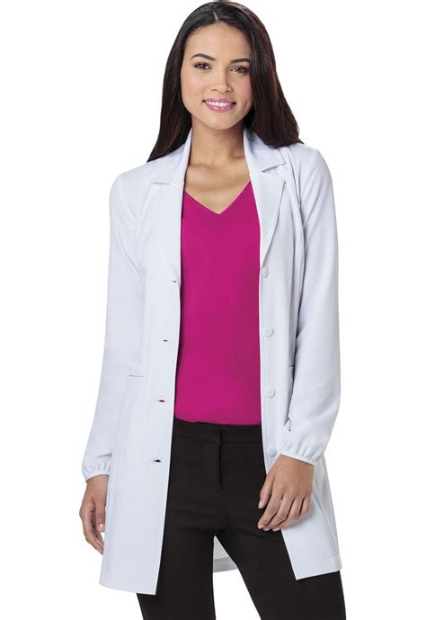 A Fabulous Contemporary Fit 34” Button Front Contemporary Fit Lab Coat