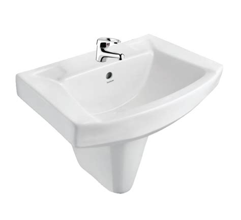 Ivory Hindware Viking Half Pedestal Wash Basin For Bathroom At Rs