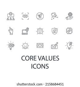 Core Value Icon Banner Collection Containing Stock Vector Royalty Free