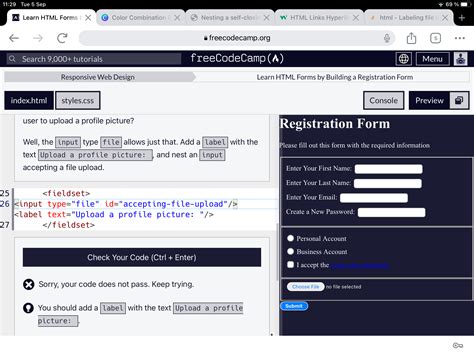 Learn Html Forms By Building A Registration Form Step Html Css