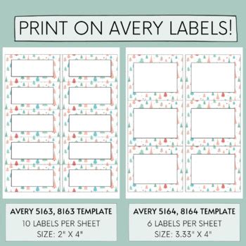 Winter Christmas Editable Labels Tags Avery