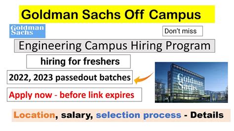 Goldman Sachs Off Campus Drive Full Time Internship