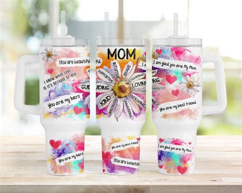 Mothers Day 40oz Tumbler Wrap Mom Affirmations Tumbler Mothers Day