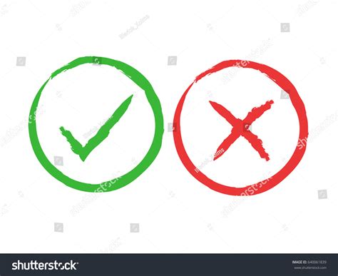 Tick Cross Brush Signs Green Checkmark Vector Có Sẵn Miễn Phí Bản