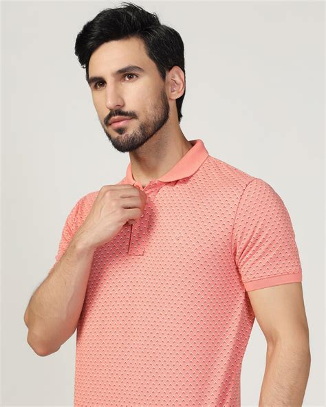 Polo Coral Pink Printed T Shirt Pisces