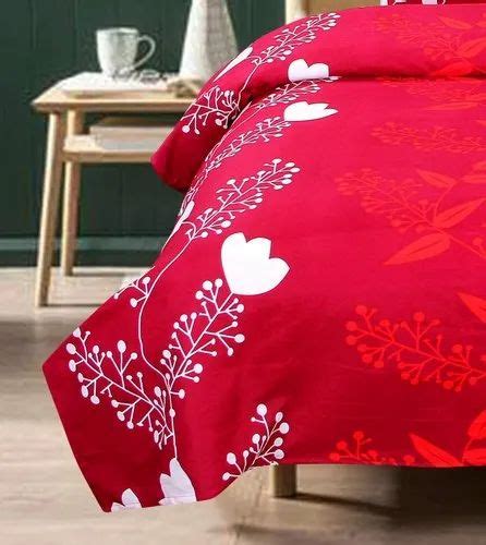 Printed Cotton Red Double Bed Sheets, For Home, Size: 5.5x3.4 Feet at ...