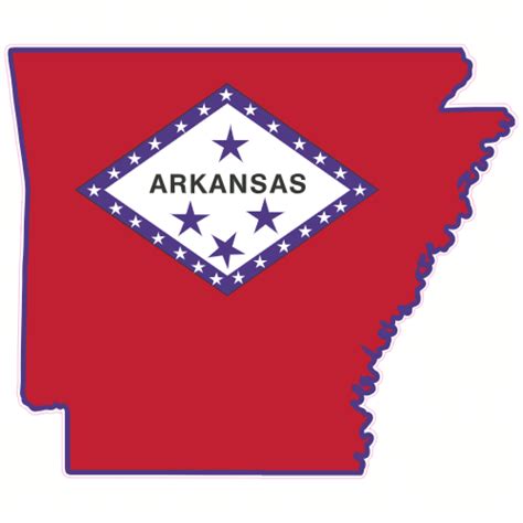 Arkansas Flag State Shaped Sticker - U.S. Custom Stickers