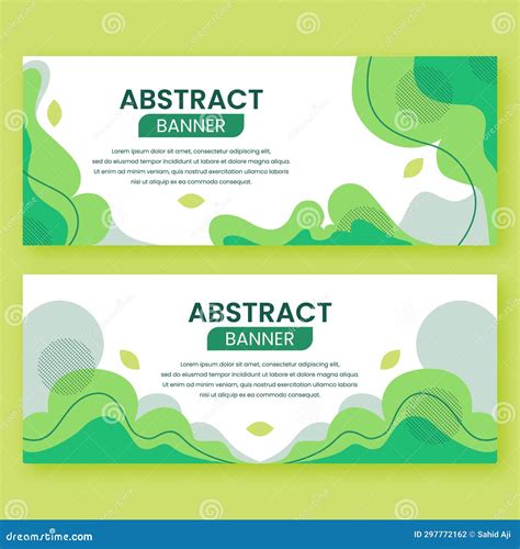 Abstract Organic Shapes Green Nature Banners Stock Illustration