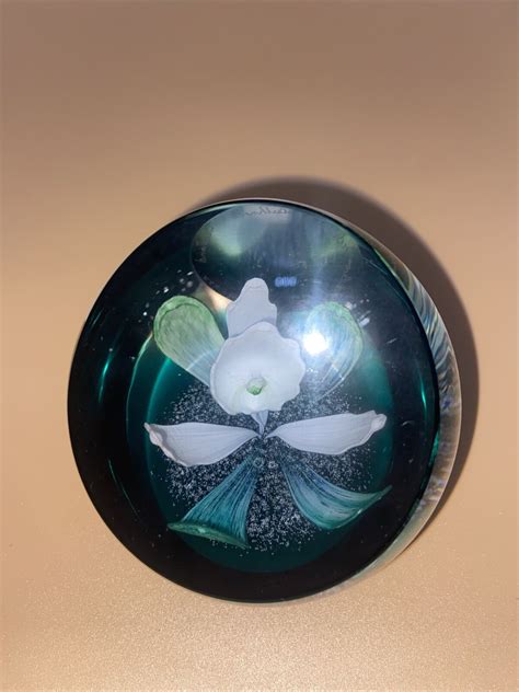 Caithness Glass Paperweight Snowfire Orchid 216500 Ebay