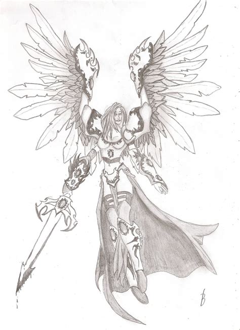 Warrior Angel Drawing at PaintingValley.com | Explore collection of ...