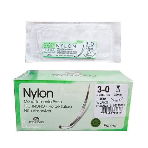 Fio De Sutura Nylon Cm Agulha Cm Cx Envelopes Cir Rgica