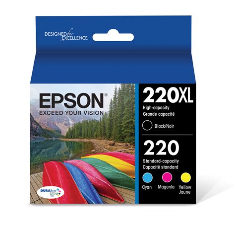 Epson 220 Durabrite Ultra Ink High Capacity Black And Standard Color Cartridge Combo Pack Works