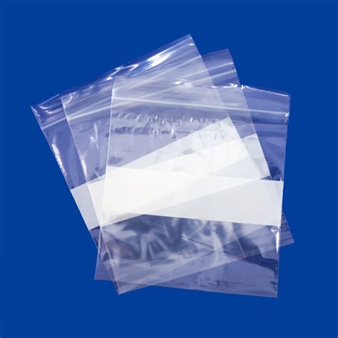 Zip Top 2mil Poly Bags 5x5 W White Block 100 Pcs