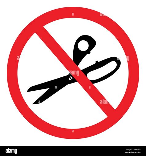 Vector Illustration Red Prohibition Sign No Scissors Scissor