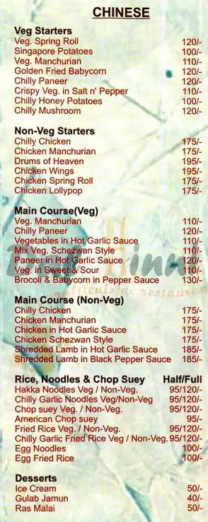 Menu At Dal Chini Restaurant Gurugram