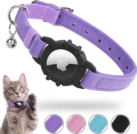 Feeyar Airtag Cat Collar Integrated Kitten Collar With Apple Holder