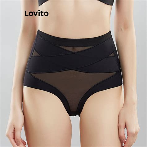 Lovito Elegant Plain Body Shaping Shapewear For Women Lnl Shopee