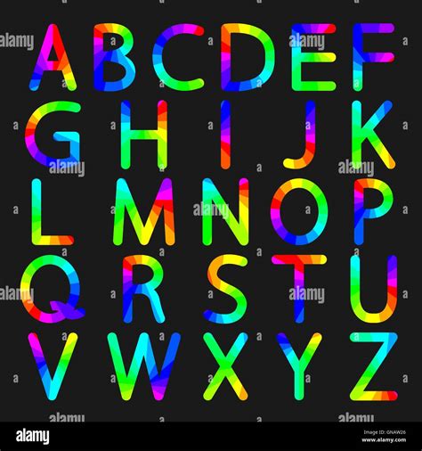 Rainbow letters of the alphabet, vector illustration Stock Vector Image ...