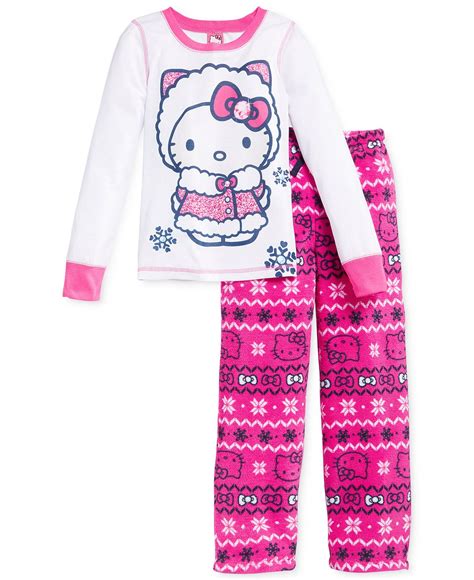 Hello Kitty 2 Piece Plush Pajamas Big Girl Clothes Girl Outfits