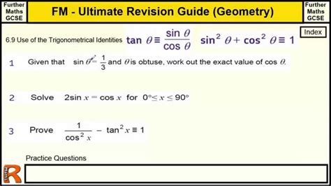 Geometry Trigonometrical Identities Ultimate Revision Guide For Further Maths Gcse Youtube