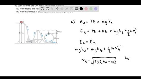 Solved A Kg Roller Coaster Car Starts From Rest At Point A And