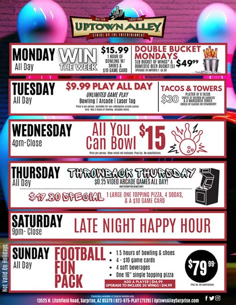 Daily Specials | Uptown Alley | Sports Bar Surprise AZ