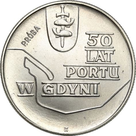 PRL PRÓBA Nikiel 10 złotych 1972 50 lat portu w Gdyni archiwum