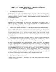 T Diario Reflexivo Introducci N A La Negociaci N Docx Tarea T