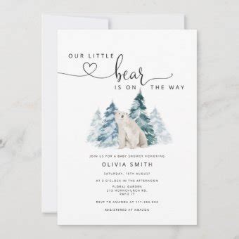 Polar bear baby shower invitation | Zazzle