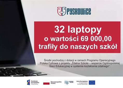 Pyskowice kupiły 32 laptopy dla uczniów do nauki zdalnej