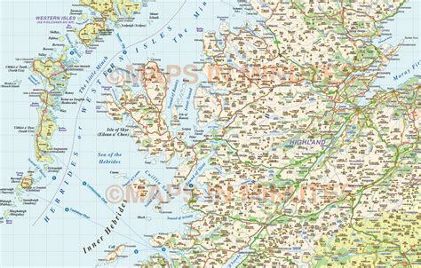 Vector Scotland Map Regions Political Road Rail Scale In