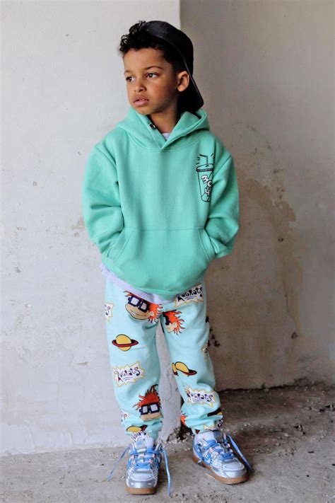 Mini Four Eye Finster Sweatpants Bluecombo Fashion Nova Kids