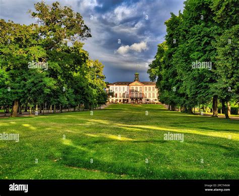 Castle park with view of Tullgarn Castle, official royal castle, Tullgarns Slott, summer ...