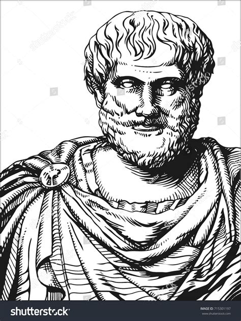 Aristotle Vector Black White Portrait Greek Stock Vector Royalty Free