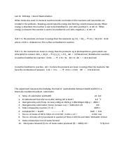 Lab 10 Enthalpy Heat Of Neutralization Docx Lab 10 Enthalpy Heat Of