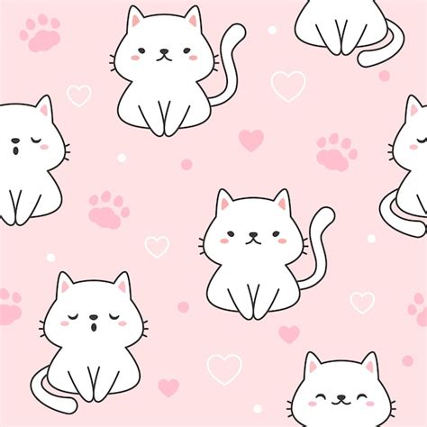 Premium Vector Cat Seamless Pattern Background