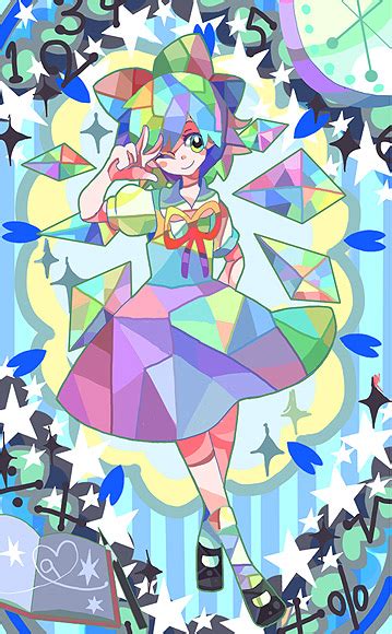 The Big Imageboard Tbib Akiyama Bad Id Bad Pixiv Id Cirno Colorful One Eye Closed Solo