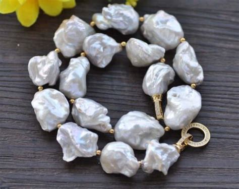 Z Mm White Baroque Keshi Reborn Pearl Necklace Ebay