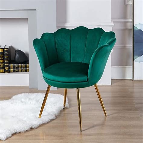 Wahson Fauteuil en Velours Fauteuil Coquillage avec Pieds Doré