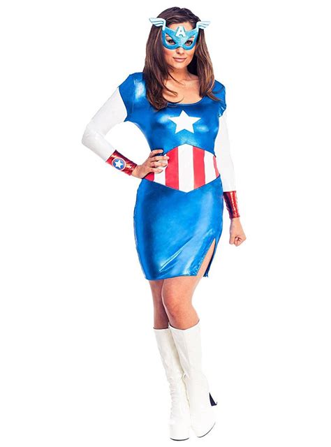 Metallic Blue Sexy Superhero Costume Womens Captain America Costume