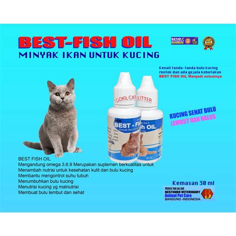 Jual BEST FISH OIL MINYAK IKAN VITAMIN PENUMBUH BULU KUCING OBAT