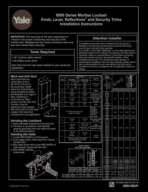 Pdf Attention Installer Tools Required Assa Abloy Rose Assembly