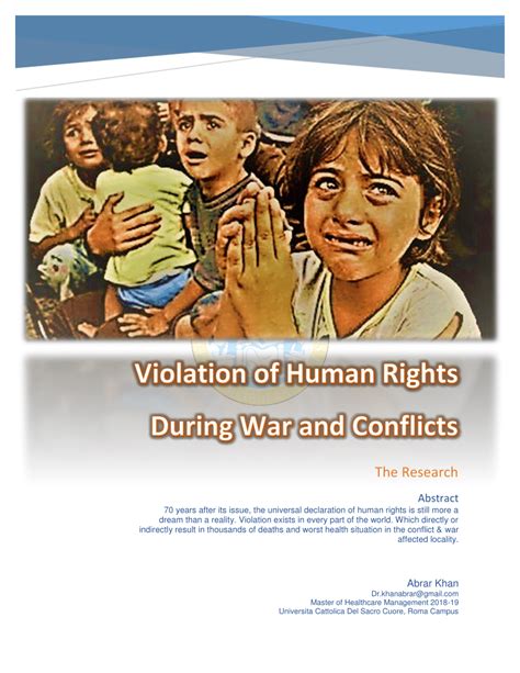 (PDF) Violation of Human Rights During War and Conflicts. The Research