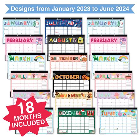 Snapklik Hadley Designs Doodle Large Desk Calendar 2023 2024 Pad